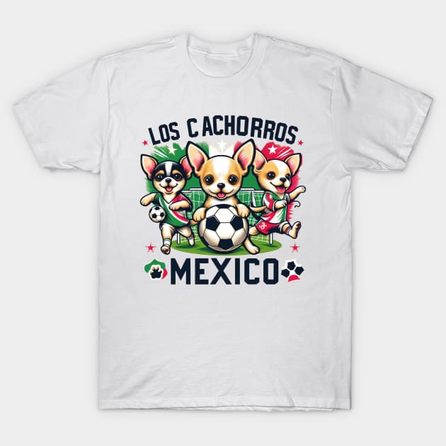 Chihuahua Soccer Futbol Los Cachorros Mexico #1 T-Shirt by Battlefoxx Living Earth